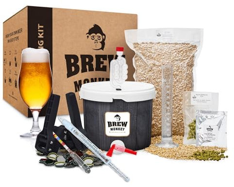 Brew Monkey® Bierbrauset Helles | Komplett Set 5 Liter Bier | 6,4% Vol | Bier Brauen Set | Männergeschenke | Bier Geschenke für Männer | Geburtstagsgeschenk für Männer | Geschenke für Papa