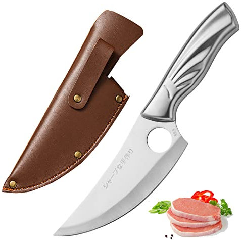 Fubinaty couteau de chef japonais sk5 acier à haute teneur en carbone extérieur Camping chasse couteau fourreau en cuir couteau universel