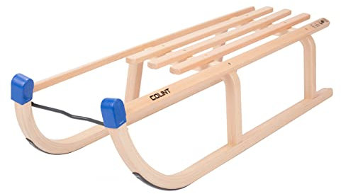 COLINT Davos Trineo de madera – 90 cm – Trineo de madera con certificado TÜV – Trineo clásico infantil de madera de haya