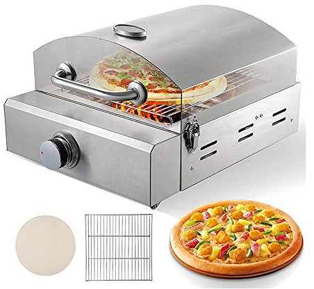 Utomhusgasgrillpizzatillverkare, lätt campingpicknickgrill, BBQ Pizza Oven med termometer för utomhus trädgårdsgrill och gasgrill