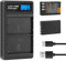 Shentec Display LCD 7.2V, 2200mAh Li-ion Caricabatterie per batteria di ricambio EN-EL9 compatibile con Nikon ENEL9 EN-EL9A e Nikon D40 D40x D60 D3000 D5000 Fotocamera digitale