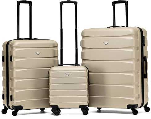 Flight Knight Valigie Rigide in ABS Leggere Con 4 Ruote, Da Cabina E Stiva, Approvate per Oltre 100 Compagnie Aeree Tra Cui Easyjet, British Airways, Ryanair, Virgin Atlantic, Emirates E Molte Altre