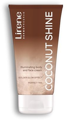 Lirene PERFECT TAN Illuminating Golden Body & Face Cream – Vegan, 150ml – Coconut Shine, Hydrating & Radiance-Boosting Lotion for Every Complexion