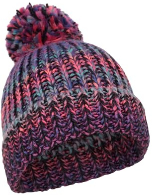 Mountain Warehouse Multi-Colour Womens Beanie - Lightweight Ladies Cap in Warm Knit Fabric - Ideal for Walking, Travelling & Outdoors Dark Purple One Size