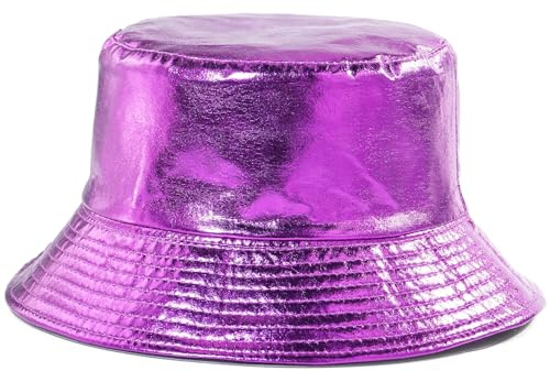 MESU Bobs Trendy Metal Cape Double Face Beach Fisherman's Hat Femmes Hommes Chapeau de Jeune Fille pour Violet