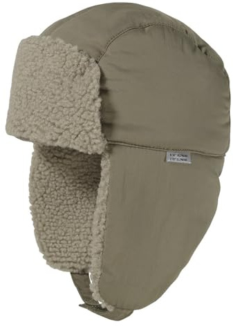 maximo Uni Teddy Fur Kids Fliegermütze Pilotenmütze Kindermütze Chapka Wintermütze Kinder - Made in Germany mit Ohrenklappen, Futter Herbst-Winter Winter - 53 cm Oliv