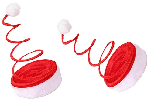JEWEDECO 2piezas Gorro Navidad Muelles Divertidos Accesorios Fiesta Papa Noel Para Hombre Mujer