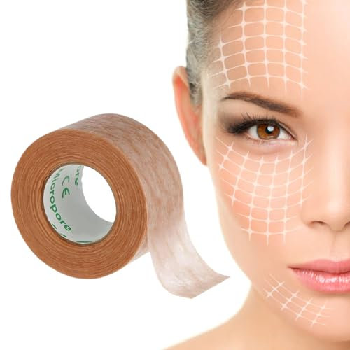 NHQZ 1 Rotolo M1cr0p0re Nastro Adesivo,Cerotti Nasali Sport,Cerotti per il Naso,Larghezza 1,25 CM Cerotto Naso,Flessibile Nastro Nasale Traspirante - Color Carne