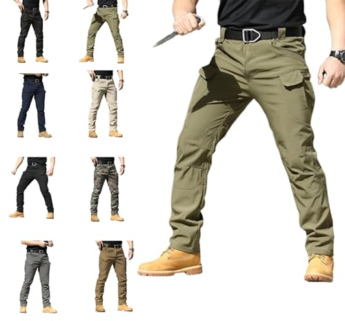 Genérico Pantalones TáCticos Flexcamo, Pantalones TáCticos Flexcamo con MúLtiples Bolsillos, Cargo Flex Camo para Hombres (Verde Militar,XL)