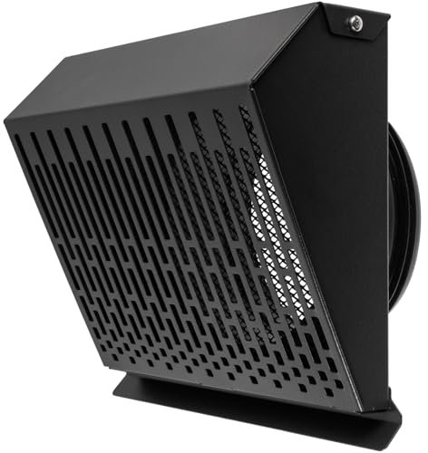 Vent Systems Rejilla de ventilación de 160 mm con junta de goma, color negro grafito, tubo extractor con cubierta para exterior, montaje en conducto o superficie, protección contra la lluvia y los
