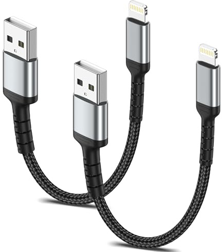 ULIFTUS iPhone Charger Cable 15CM 2Pack, MFi Certified Short Lightning Cable Braided iPhone Fast Charging Cable USB to Lightning Cable for iPhone 14 13 12 11 Pro Max XR XS X 8 Plus SE