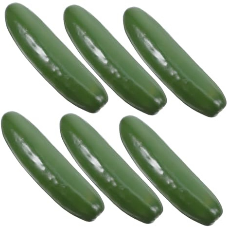 SOIMISS 6 Pièces Concombre Vert Simulé Faux Légumes Faux Concombres Verts Concombre Artificiel Fausses Décorations De Concombre Légumes De Simulation Décorations Végétales Plastique