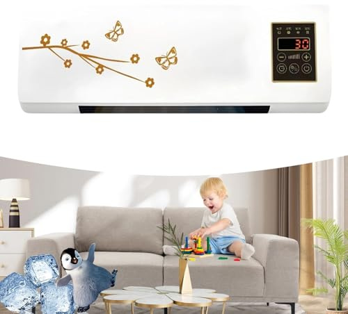 Aire acondicionado, unidad portátil de refrigeración y calefacción montada en la pared, sin instalación con control remoto, ideal para uso doméstico
