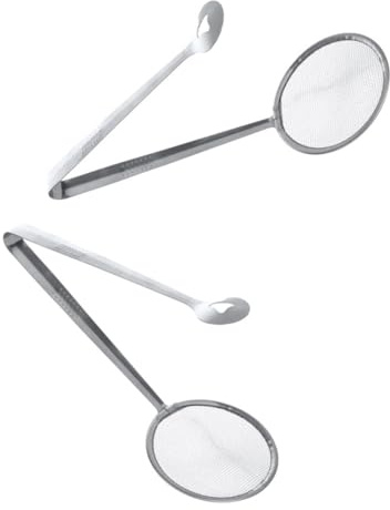 SMASOLO Pinzas Para Freír y Colar Alimentos Acero Inoxidable Grueso 2 Piezas, Clip Malla Filtro Resistente Oxidación, Para Barbacoa y Uso En Cocina Hogareña