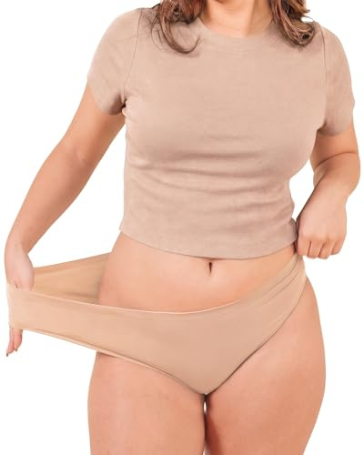 Pixie Organic Cotton Gusset Period Underwear – Best Leakproof Panties with BloatFit™ Technology – Ultra Soft Nude