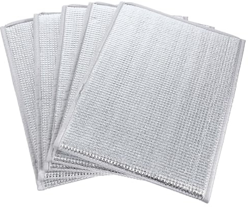 HOMSFOU Cubierta Protectora para Macetas de 3 Galones, Doble Cara Película de Aislamiento y Aluminio, 5 Unidades para Protección Invernal y Térmica de Plantas de Exterior
