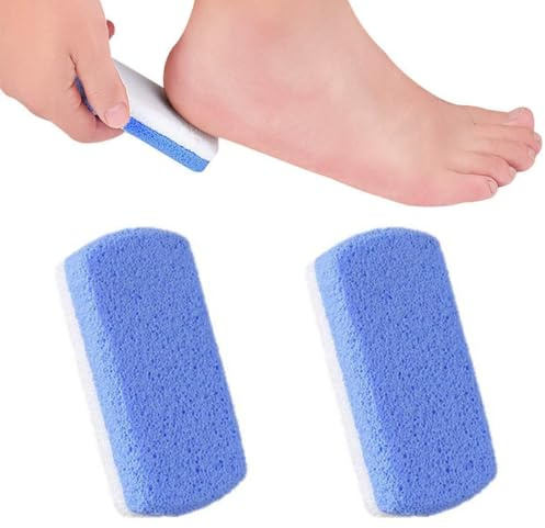 UYVPAER 2 Pezzi Pietra Pomice Per Piedi In Vetro Espanso, Doppio Lato, Per Rimuovere Pelle Morta E Calli, Bianco/Azzurro