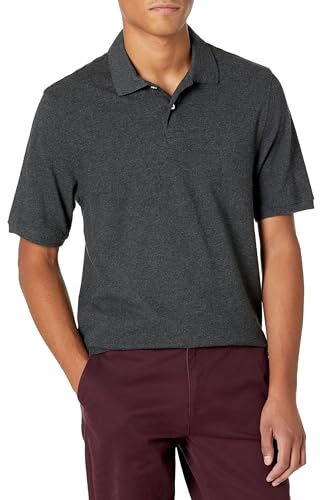 Amazon Essentials Men's Regular-Fit Cotton Pique Polo Shirt (Available in Big & Tall), Charcoal Heather, XX-Large