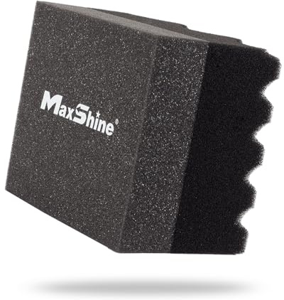 Maxshine Hydro-Tech Tire Foam Applicator Pad Waxing Sponge for Car Detailing, Zigzag-Cut Design for Superior Coverage – Scratch-Free Sponge for Tire Shine, Wax, Sealants & Glazes