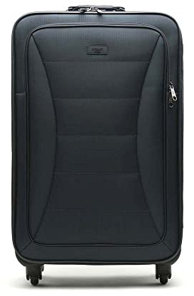 MISAKO Maleta de Tela Grande de Viaje Leslie Azul Unisex - Equipaje Blando semirrígido de 77 X 46 X 26 cm de 4 Ruedas