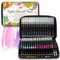Colorya Kit Rotuladores Acuarelables - 50 Bolígrafos + 2 con Depósito de Agua + 1 Estuche - Rotuladores Profesionales de Punta Pincel para Dibujar, Mandalas, Lettering y Más
