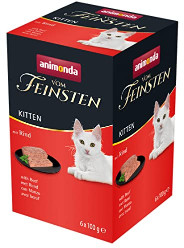 animonda vom Feinsten Kitten Nourriture Humide pour Chat avec bœuf (6 x 100 g) - Nourriture Humide pour Chatons sans céréales - sans Sucre - avec ingrédients charnus Frais