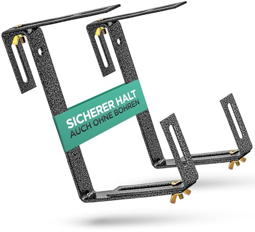 dszapaci Blumenkastenhalterung Balkon 2er Set Balkonkasten Halterung Geländer Halterung Blumenkasten Befestigung Blumenkastenhalter Verstellbar Balkonkästen Halterungen für Balkonkästen Blumenkästen
