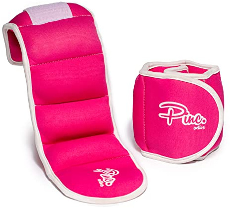 HEALTHYMODELLIFE Ankle Weights Set (2 x 0.5lb Cuffs) - 1lbs in Total - for Women, Men and Kids – Used for Workouts at Home, Pilates, Yoga, Boxing, Dancing and Resistance Training, Pink
