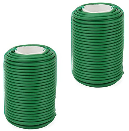 MANCHAP 2 Roll 3.5mm x 20m Green Garden Wire Ties, 131 Feet Soft Twist Plant Tie Wire for Climbing Plants, Vines