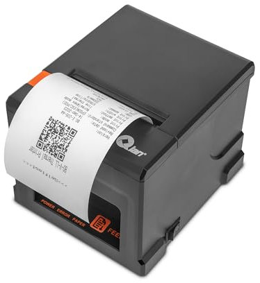Qian Impresora Térmica de Recibos 80mm TPV POS Corte Automático ESC/POS | Velocidad 220 mm/s | Driver Windows, MacOS, Linux | Soporte Pared | Conexión USB, LAN (Ethernet)