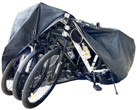 Bike Covers for 2 or 3 Bikes, [2024 Upgraded] 2XL Large Outdoor Waterproof Bicycle Covers with Lock Hole for Mountain Road Electric Bicycle Bikes