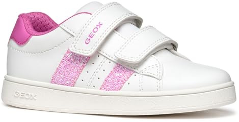 Geox J ECLYPER Girl A, Scarpe da Ginnastica, White/Fuchsia, 34 EU