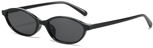 YAMEIZE Ovale Katzenaugen Sonnenbrille Retro Vintage für Damen 90er Jahre Sonnenbrille Kleine Ovale Brille Schmale UV400