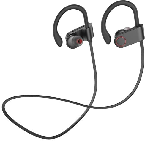 BLUESEABUY Auriculares Bluetooth deportivos, auriculares Bluetooth con cable, auriculares inalámbricos con micrófono y cable, auriculares inalámbricos con micrófono, 40 horas de reproducción, IPX6,