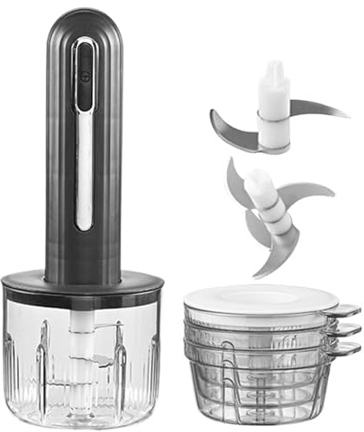 Kustimantu Taglierina per aglio elettrico,processore alimentare con ricarica USB - tritatutto multifunzionale portatile senza filo per tritare la cipolla frantumare la frutta per la lavorazione della
