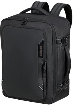 American Tourister Take2Cabin Pro - EasyJet Kabinentasche (45 x 36 x 20 cm, 38 l, 0,80 kg) - Untersitz-Handgepäck, Flugzeug-Rucksack M Untersitz, Flash Black (Flash Black)