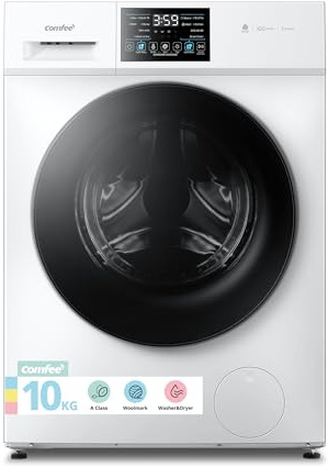 COMFEE' Freestanding Washer Dryer 2 in 1,10KG/7KG Load,60cm,Steam Care,BLDC Motor,Auto Dry,Woolmark,Touch Panel,White-CFP03ED100W-UK