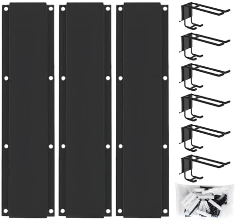 Ganci per garage | Supporto multiuso per carichi pesanti da 6 pezzi | Robusto organizer per riporre gli oggetti a parete, scaffale durevole per il seminterrato del capannone, set di ganci antiscivolo