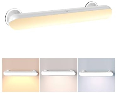 Luces Espejo Maquillaje de 3 Colores, Luces Tocador Maquillaje Magnética USB con Control Remoto para Espejos, Luces Tocador Sin Cable con Recargable 5000mAh, Luces para Espejo de Ventosas Roscadas
