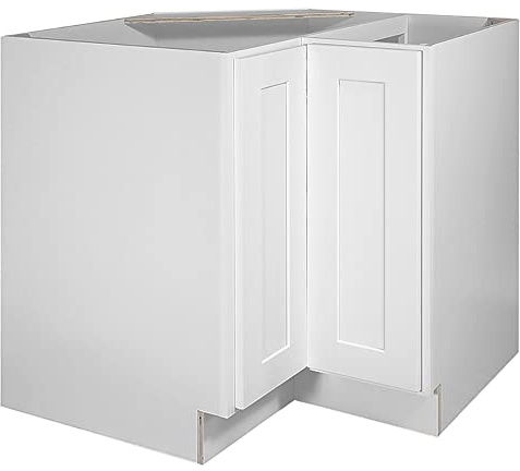 Brookings Shaker Unassembled Lazy Susan Kitchen Cabinet LS36, 36 W x 24 D x 34.5 H, Painted White, Solid Wood, Design House, 561431