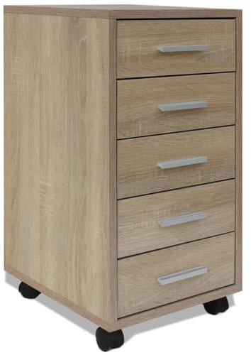 vidaXL Bürocontainer Rollcontainer Schubladenelement Büroschrank + 5 Schubladen