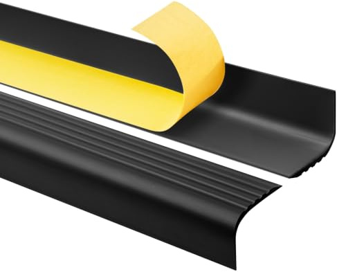 Quest Trappkantprofil PVC rundad 52x40 mm halkfri – svart, 130 cm