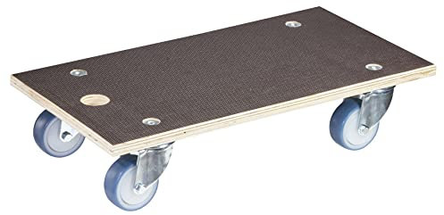 WAGNER Transportroller Transporthilfe I Schichtholz mit Grip 57,5 x 30 x 12 cm, Tragkraft 400 kg I Möbelroller für Umzüge I softe Rollen I Schwerlastrollbrett mit Aufhängeloch I FSC® I Made in DE