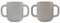 OYOY Kappu Cup - Pack of 2 - Trinkbecher mit zwei Henkeln für Babys und Kleinkinder - Kinderbecher in Grau (Clay/Pale Mint) aus Silikon - H7,5 cm x L11 cm x B6,5 cm - M107083