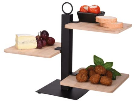 URBNLIVING 3 Tier Etagere Wood Cupcake Stand Display Platter Food Centrepiece Tray Holder