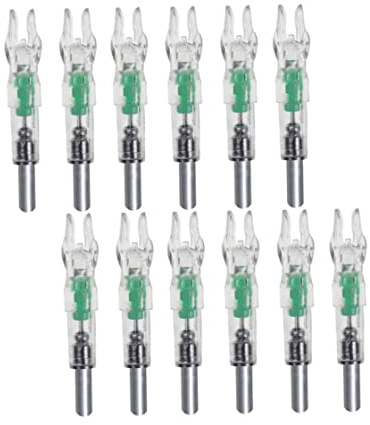 NOPEILVI LED Flèche Encoches en Plastique Lumineux Tir À l'arc Encoches Lumineuses Allumer Flèche Arc Queue 12 PCS Couleur Aléatoire