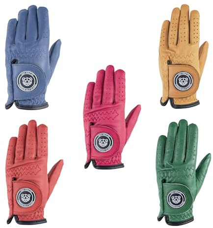 INDY Colored Kid's Golf Glove | Premium Cabretta Leather | Ages 3-12 | Junior Golf | Kids Golf | Youth Golf Glove (Green, Large (Age 10-12))