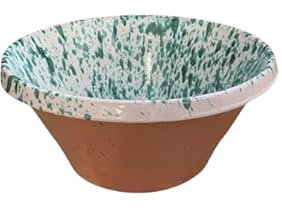 Le Terrecotte di Cassiano Fabio Catino gocciolato verde ramina in ceramica semilucido cm 43 x h 18