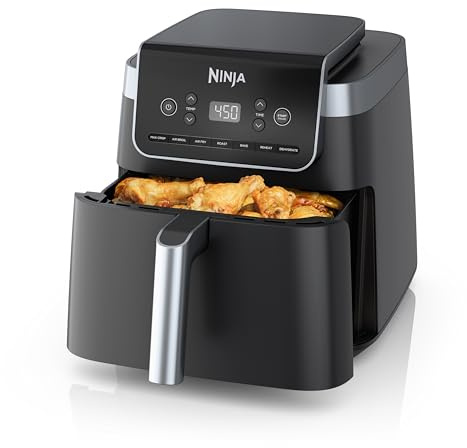 Ninja | Air Fryer Pro XL | 6.5QT Capacity fits up to 9lbs of Wings| 7-in-1 Max Crisp, Broil, Air Fry, Roast, Bake, Reheat & Dehydrate | Dishwasher Safe Parts | Space Saving | Grey | AF182AMZ
