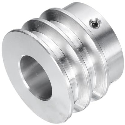 QUARKZMAN V-Typ Riemenscheibe 19mm Bohrung 40mm Außendurchmesser Doppelrillen Aluminiumlegierung Keilriemenscheibe für Motorwellen-Bohrmaschine 6mm(1/4) PU-Formgürtel